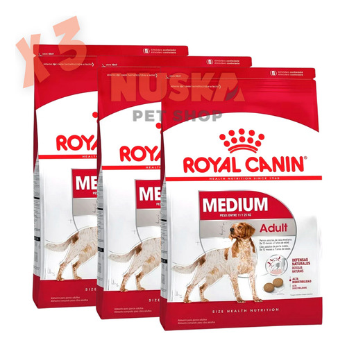 Royal Canin Medium Adult 3 Kg X 3 Unidades Perro Pequeño