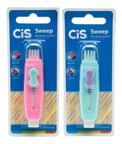 Borracha Com Escova Cis Sweep - Kit 2 Unidades 