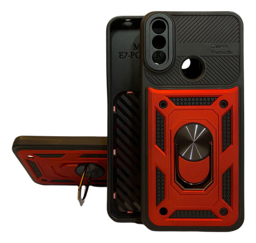 Funda Uso Rudo Con Anillo Para Motorola Moto E7i Power