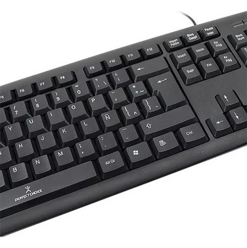 Teclado Estandar Alambrico Usb Perfect Choice Negro P Kb-704