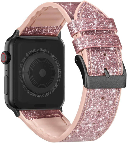 Malla Para Apple Watch 38/40mm Ctbb Glitter Rose Gold Black