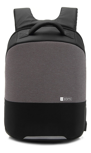 Mochila Notebook 15,6 Antirrobo Zom Zb 810gr Usb 23lts Mossi Gris Jaspeado
