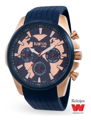 Reloj Kairos Hombre Ss006-409 Azul Oro Rosa