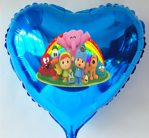 Pack De 4 Globos Metalizados Pocoyo 18 Pulgadas Y Embalaje