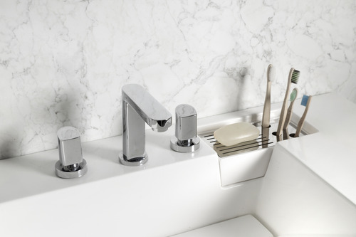 Grifería Bernova Bicomando Lavatorio Sqr Baño Cromo 5 Años