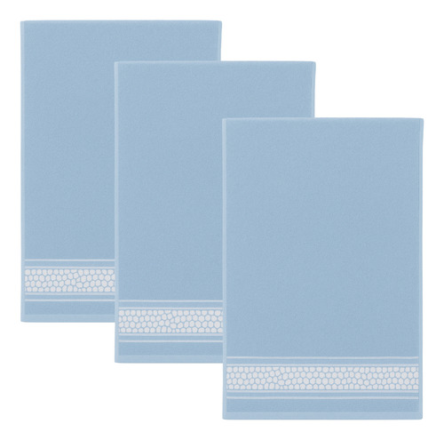 Juego 3 Toallas De Baño Grande Cuerpo Completo Algodón Suave Color Azul Claro Diseño 4