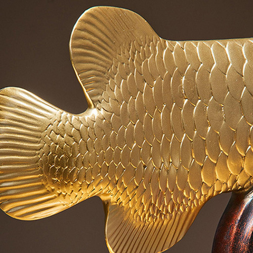 Estatueta Decorativa De Resina De Estátua De Peixe Dourado
