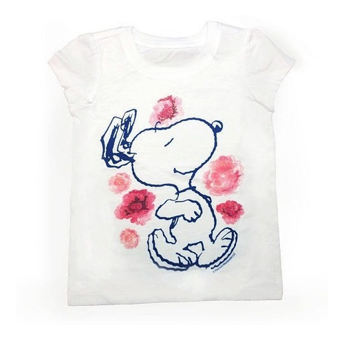 Cacahuetes Niñas Blanco Snoopy Camiseta Impresa - Bebés / Ni
