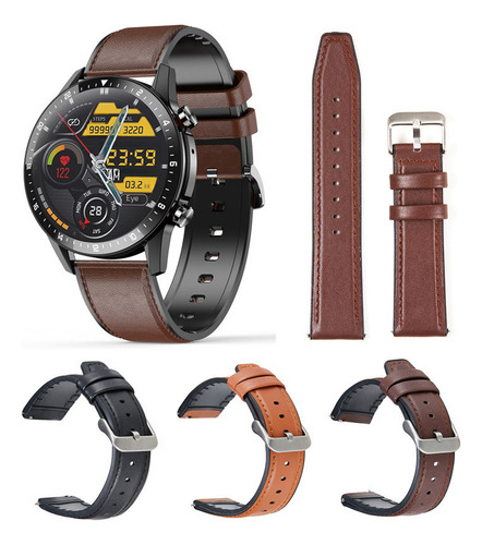 Correa De Piel Auténtica Gt3 Black, 22 Mm, Para Huawei Watch