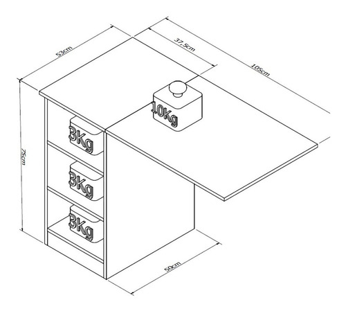 Imagen 4 de 10 de Armario Auxiliar Con Mesa / Barra Plegable / Desayunador