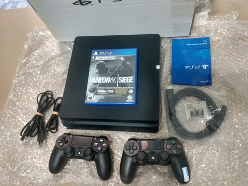 Sony Playstation 4 Slim Hd 1rb 2 Controles 2 Jogos Cor Preto