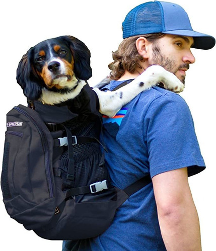 Mochila Ajustable Para Transportar Perros Hasta 14k Negra L