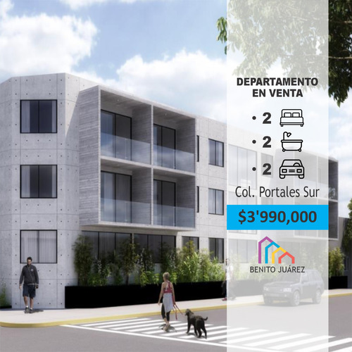 Exclusivo Departamento En Venta En La Col. Portales Sur