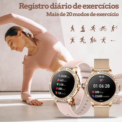 Relógio Smartwatch Hk27 Amoled 2 Pulseira Relogio Femininos