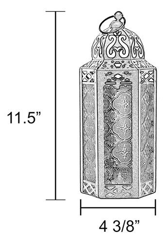 Portavelas Vela Lanterns, Con Paneles De Vidrio, Plateado