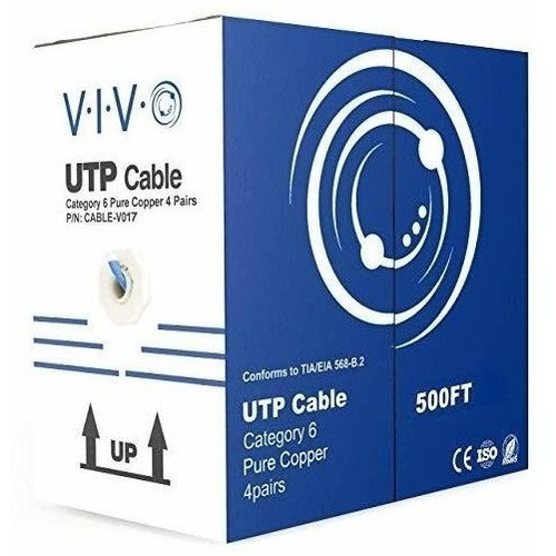 Vivo Cable Ethernet De Cobre Completo Cat6 De 500 Pies, 23 A