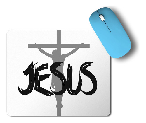 Mouse Pad Católica Imagem Jesus Na Cruz Terço