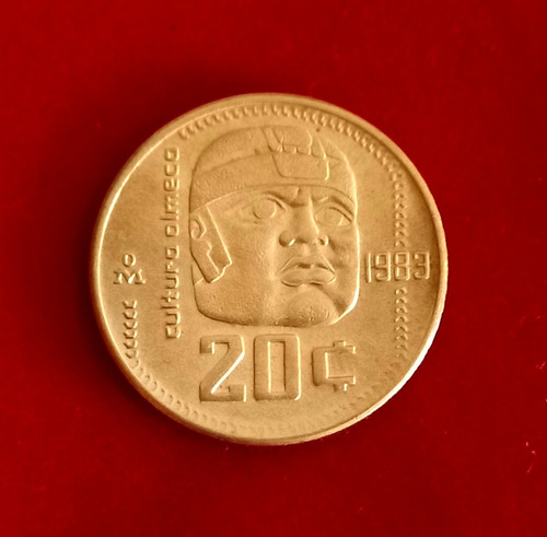 Moneda 20 Centavos 1983 Cabeza Olmeca 