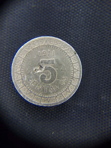 Moneda 5 Centavos 1911 Mexico