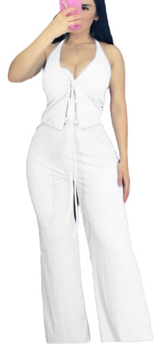 Conjunto Pantalón Y Blusa Tirantes , Fresco , Lovere Blanco 1