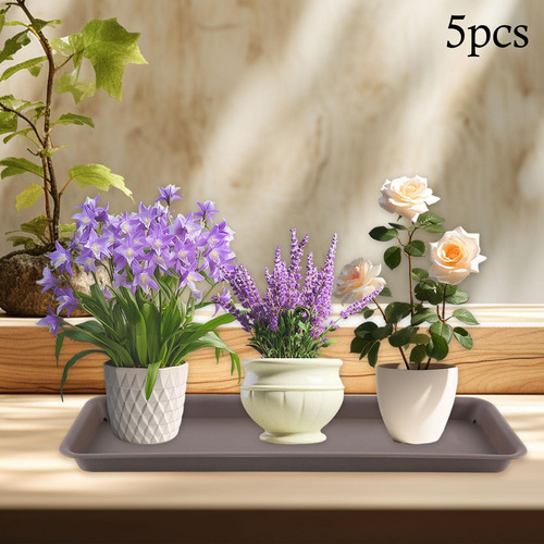 Saucers De Planta De 5 Piezas Plantillas Platillos De Gris