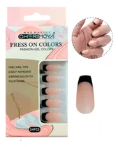 Comprar Uñas Postizas Press On Coffin Francesita Con Adhesivo X24und