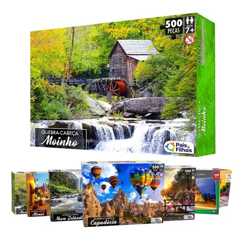 Kit Com 2 Quebra-Cabeças De 500 Peças Temas Paisagens Mundo - Pais