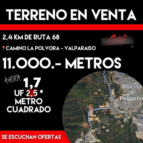 Terreno En Venta Camino La Polvora 11.000 Metros