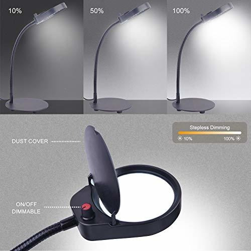 Psiven - Lupa Led Con Lámpara Regulable De Escritorio, Lámp