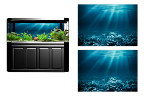 2pcs Acuario 3d Etiqueta De Fondo Pecera Decoración De La
