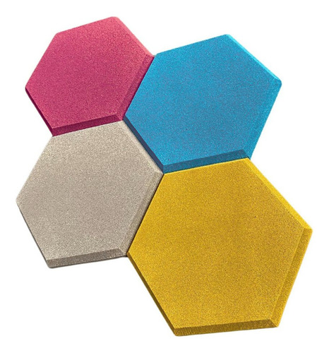 Espuma Acústica Hexagonal Colorida 30cm X 2cm 90 Pçs