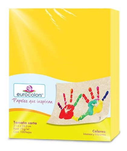 Papel Cortado Eurocolors Carta Canario C/100 - Ec0008 /v Color Amarillo Canario