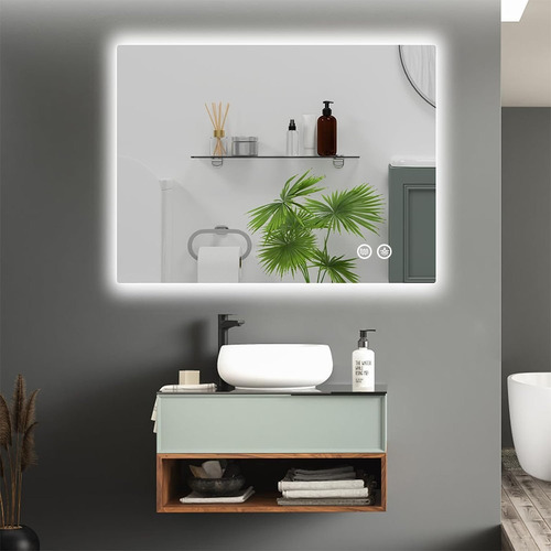 Espejo Led Baño Touch 3 Modo 60x80cm 2 Uso