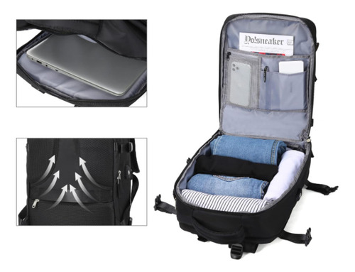 Mochila De Viaje Viral Usb Color Negro