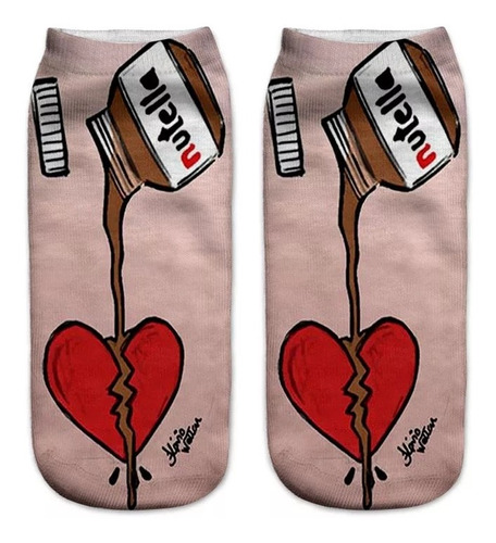 1 Par Calcetines Regalo Novia Nutella San Valentín Navidad 