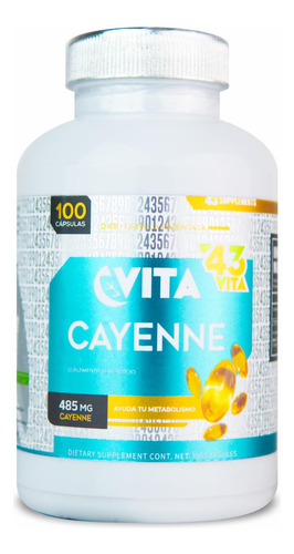 Cayenne 100 Cápsulas 485 Mg Vita 43 Supplements