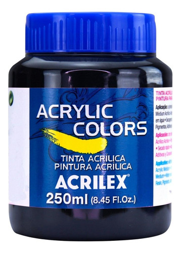 Tinta Acrílica Acrylic Colors 250ml - Preto 320 - Acrilex