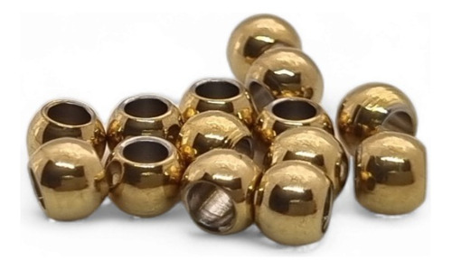 50 Unids. Cuentas Balines Acero Dorado 3mm - 4mm (bisuteria)