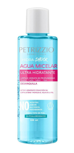 Agua Micelar Ultra Hidratante Hidrashock 200 Ml Petrizzio