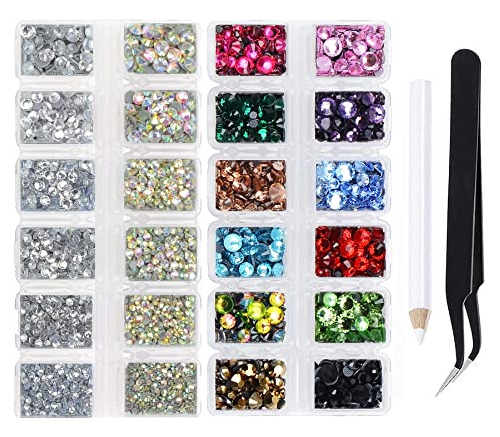 2-box Massive Beads 8000pcs 5 Y 6 Tamaños Hotfix Iron Flatb