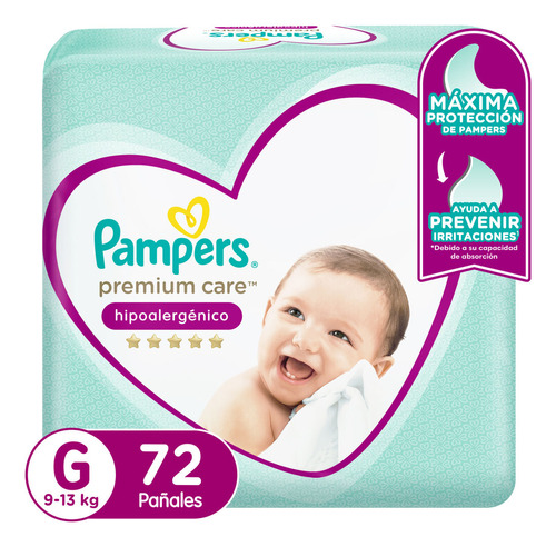 Pañales Pampers Premium Care Talla G 72 Unidades