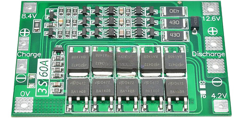 3 Piezas Modulo Proteccion De Baterías Litio 3s 60a Balanced