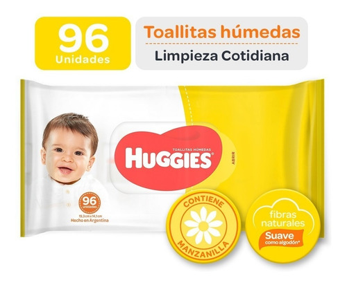Toallas Húmedas Huggies Limpieza Cotidiana X 96