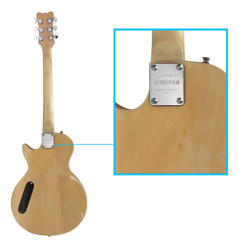 Guitarra Electrica Jethro Series By Steelpro 035lx Color NATURAL FLAME Material del diapasón Maple Orientación de la mano Diestro