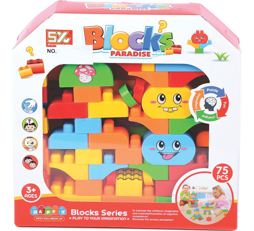 Juego  Bloques Paradise 75 Piezas Caja