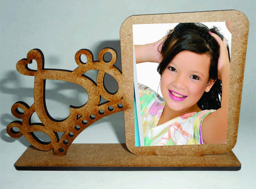 70 Porta Retrato Centro De Mesa Princesa Coroa Mdf Frete Fre