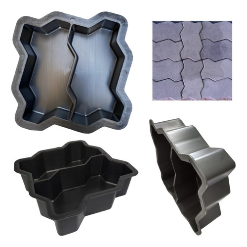Forma Dupla Bloquete Piso Calçada Paiver 24x10x6 Kit 40uni