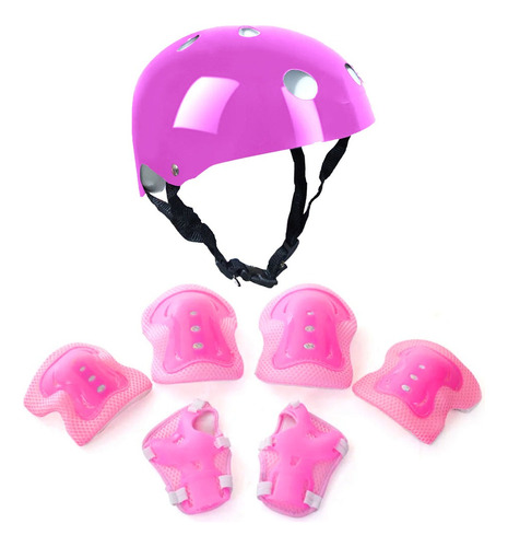 Kit Casco Urbano + Protectores Rodilleras Coderas Muñequeras