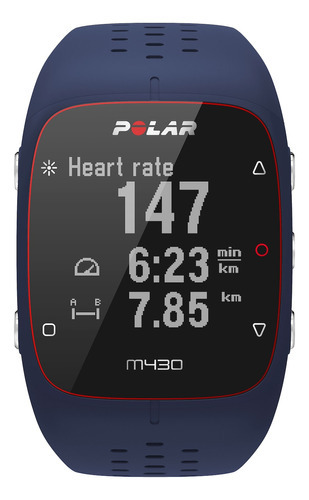 Reloj con monitor cardíaco Polar M430 con carcasa GPS, color naranja, color de pulsera: azul