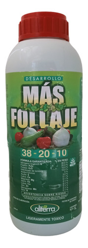 3 Lts De Nutriente Para Follaje Hojas Y Color Verde 38-20-10